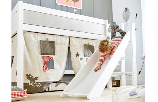Lifetime Halbhoches Bett mit Rutsche in weiss